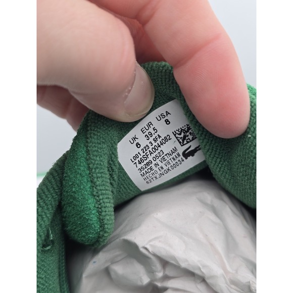 Lacoste Womens Leather Green/‎ White Athletic sneaker Sz 8 M US - Picture 12 of 13